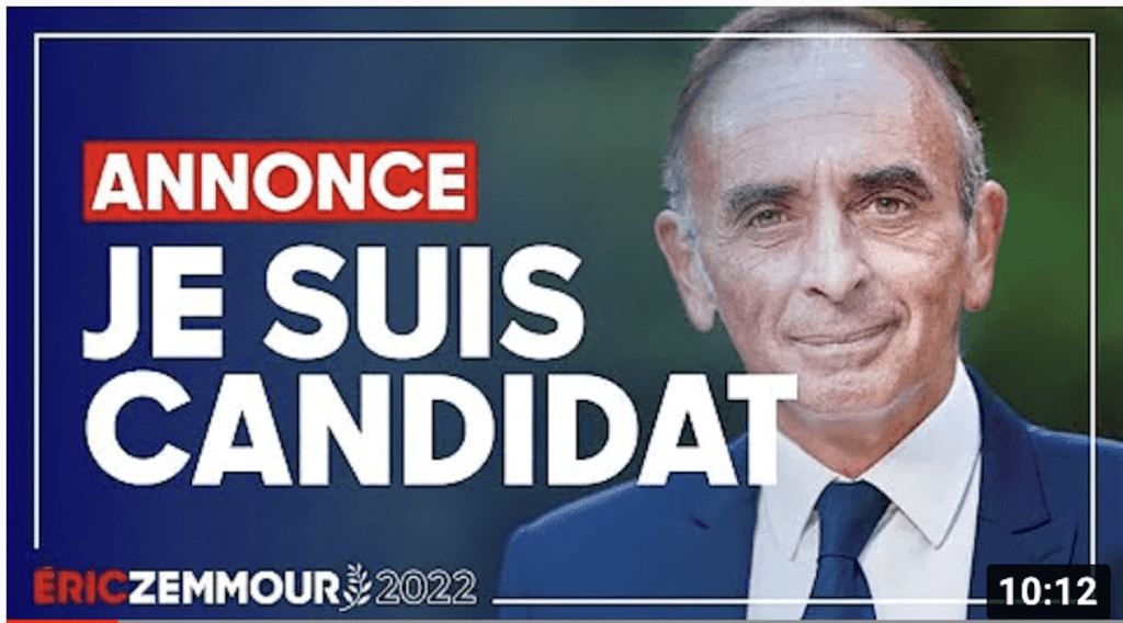 Éric Zemmour Announces Presidential Candidacy in France