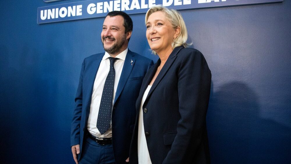 Le Pen flaunts her political closeness with Salvini on Italy visit