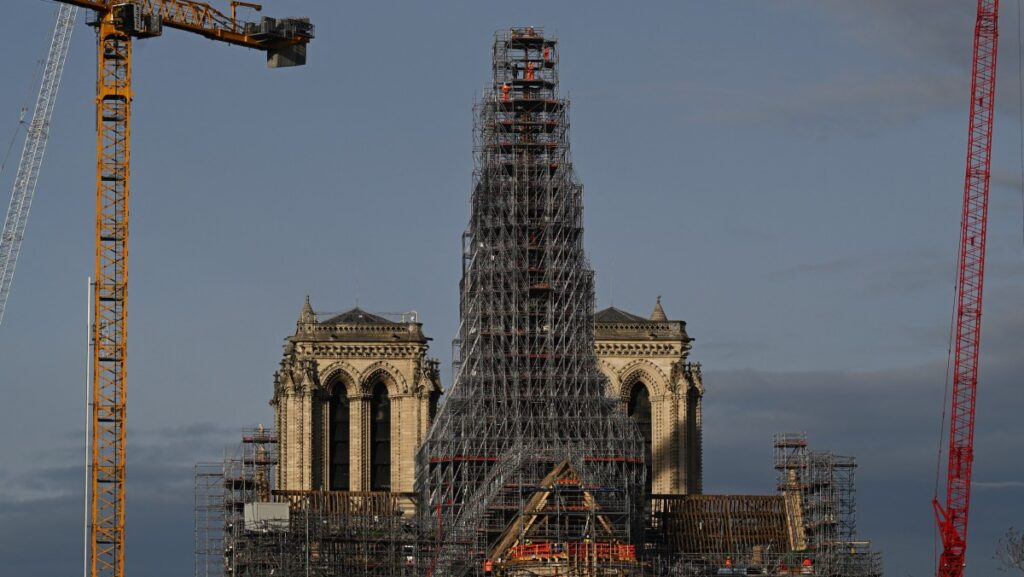 Notre Dame Spire Rises From the Ashes