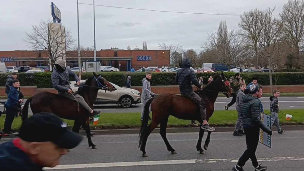 Ireland: Men On Horseback Lead Protest Against Dublin Asylum Centre