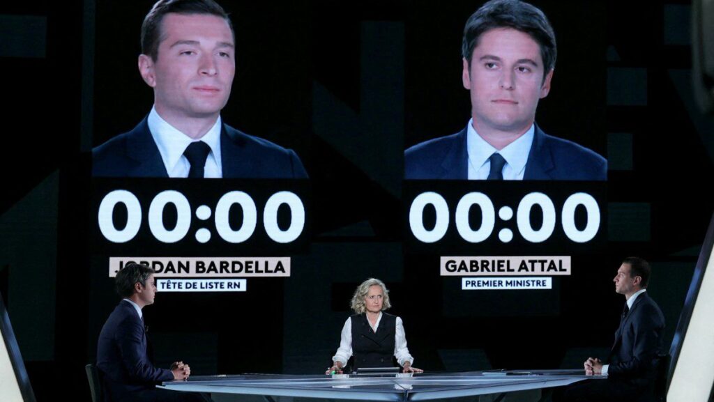 Left vs. Right: French PM Attal Clashes With RN Candidate Bardella in TV Debate