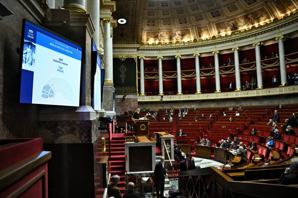 result of vote of no confidence in French parliament on 5 February 2025