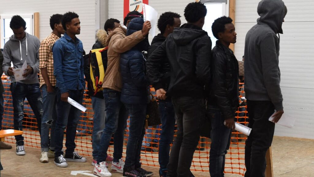 , on November 15, 2016. The refugees from Eritrea came by plane from Italy.