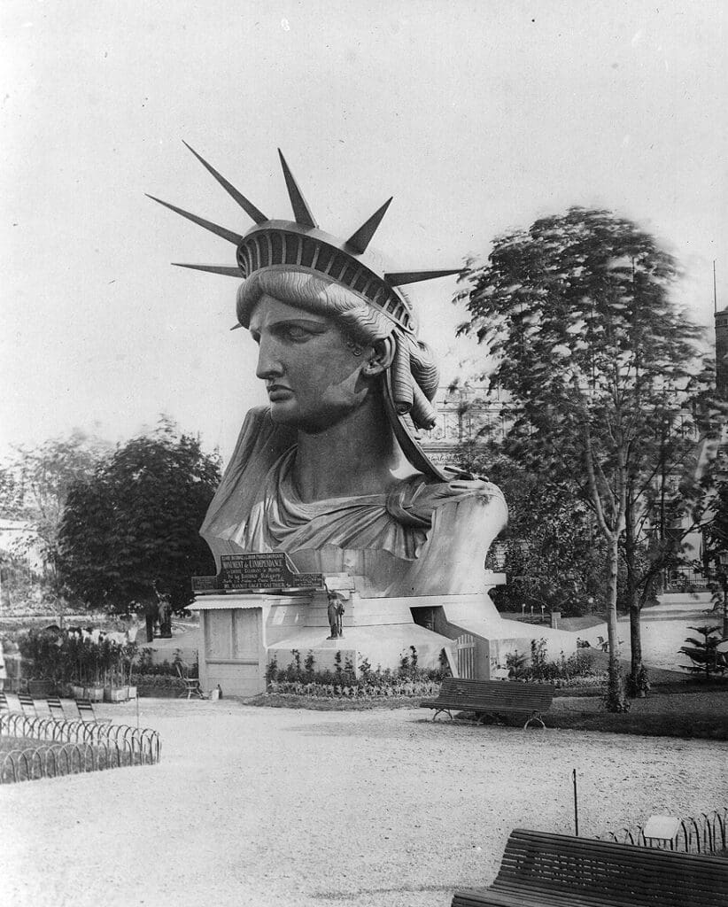 The Statue of Liberty's head, on exhibit at the Paris Exposition of 1878