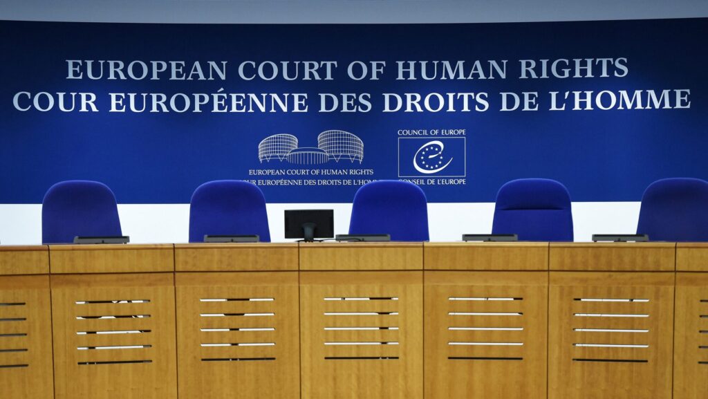 The inside of the European Court of Human Rights (ECHR) in Strasbourg