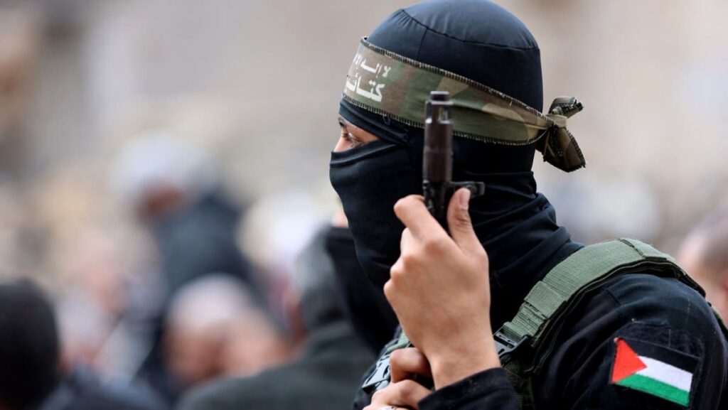 A member of the Ezzedine al-Qassam Brigades, Hamas's armed wing, in Gaza City on January 24, 2025.