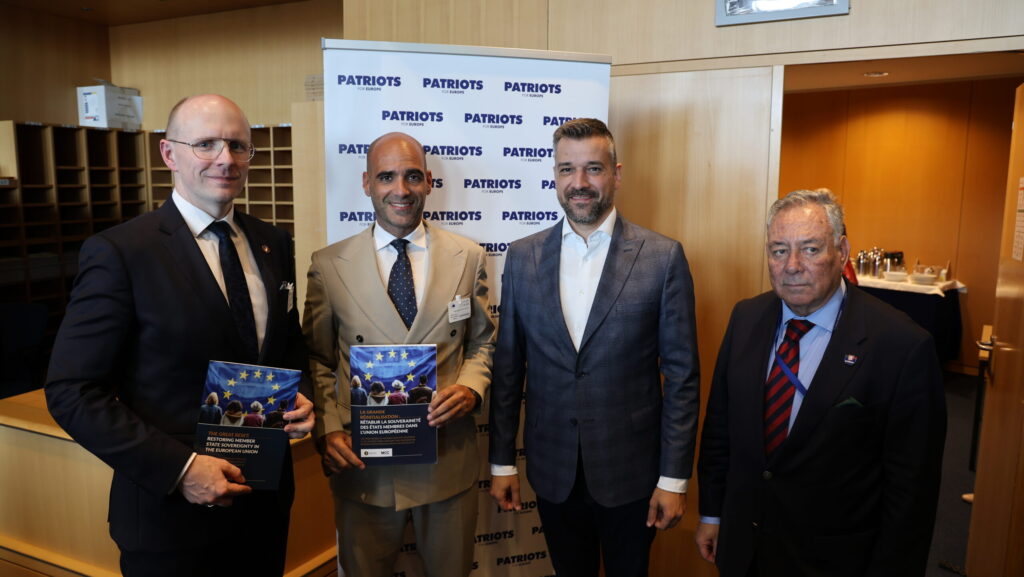 Jerzy K from Ordo Iuris, Rodrigo Ballester, MEP András László, and MEP António Tânger Corrêa