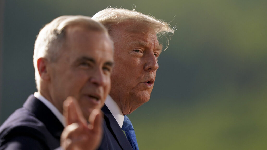 Canadian prime minister Mark Carney and U.S. president Donald Trump