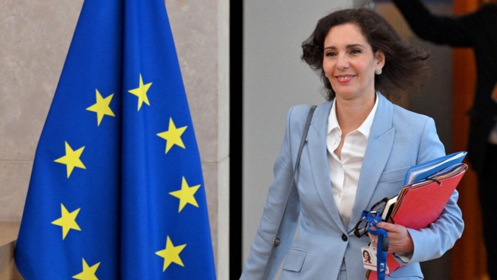EU Commissioner for Equality, Preparedness and Crisis Management Hadja Lahbib arrives to attend a College of Commissioners meeting at the EU headquarters in Brussels on June 4, 2025.