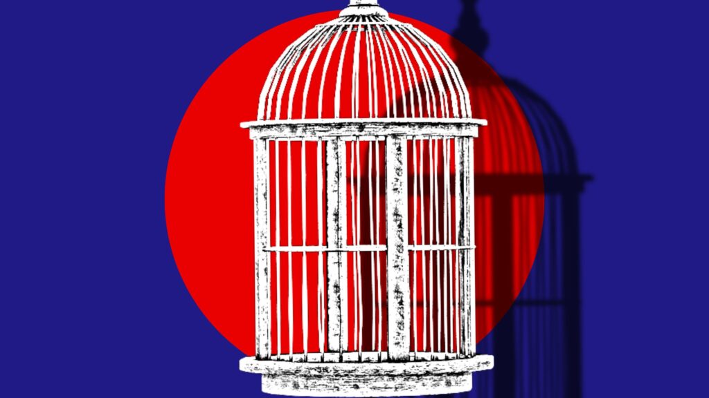 The cage of liberalism (illustration by EuroCon)