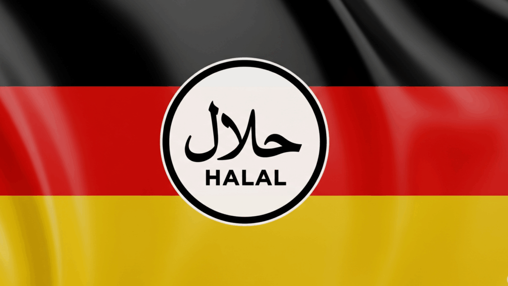 halal logo superimposed on German flag
