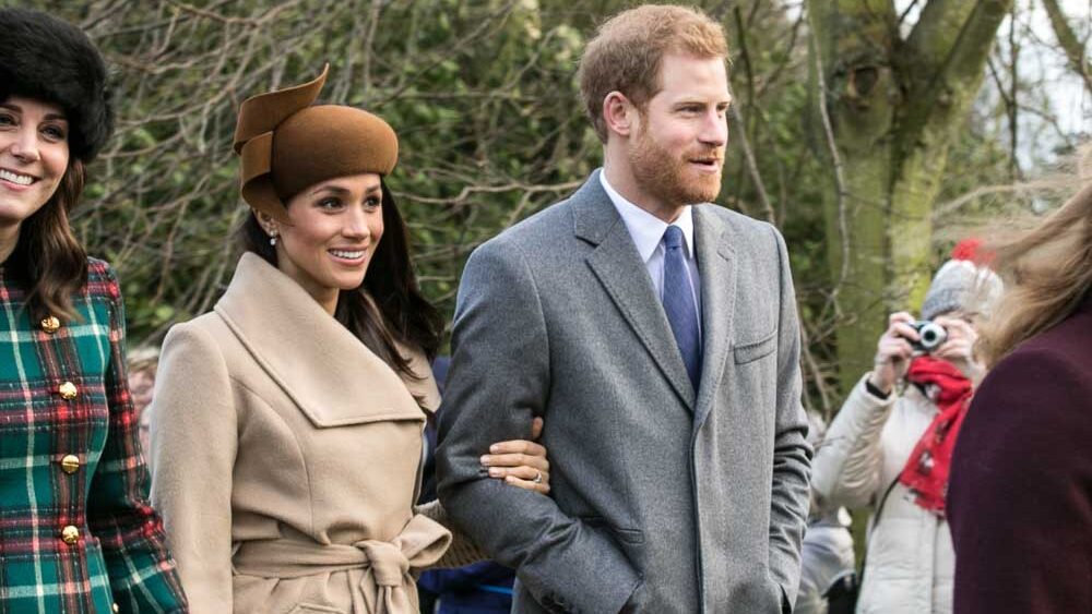 Prince Harry & Megan Markle in winter clothes on Christmas Day 2017