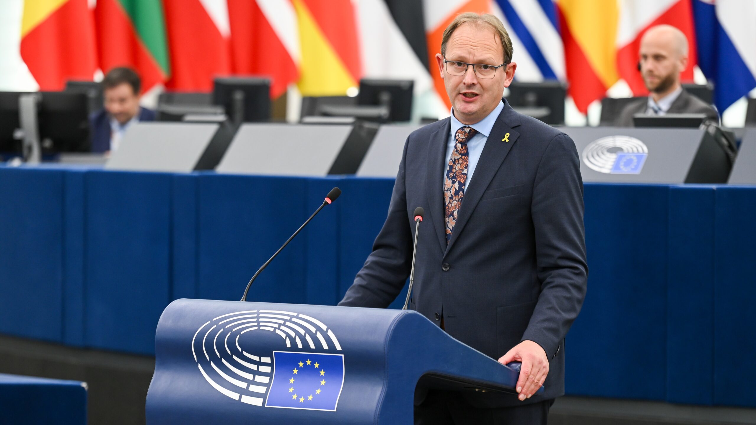 Bert-Jan Ruissen speaks in the European Parliament in 2024.