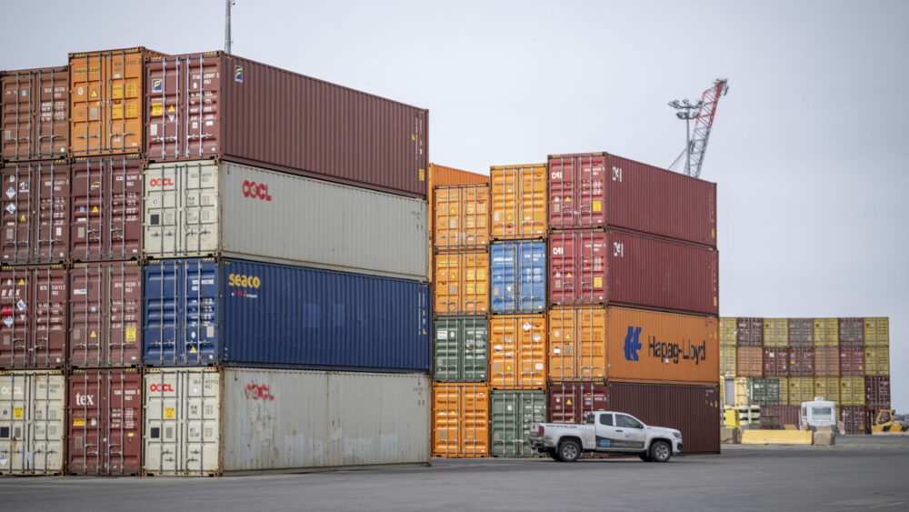 Shipping containers at the Port of Montreal