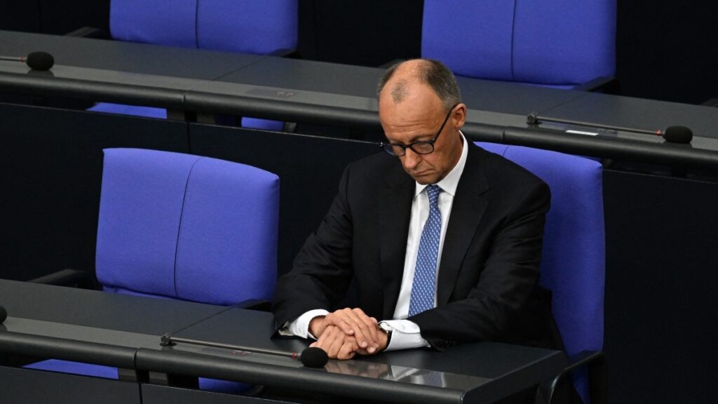 Friedrich Merz after taking the oath of office in the Bundestag on May 6, 2025