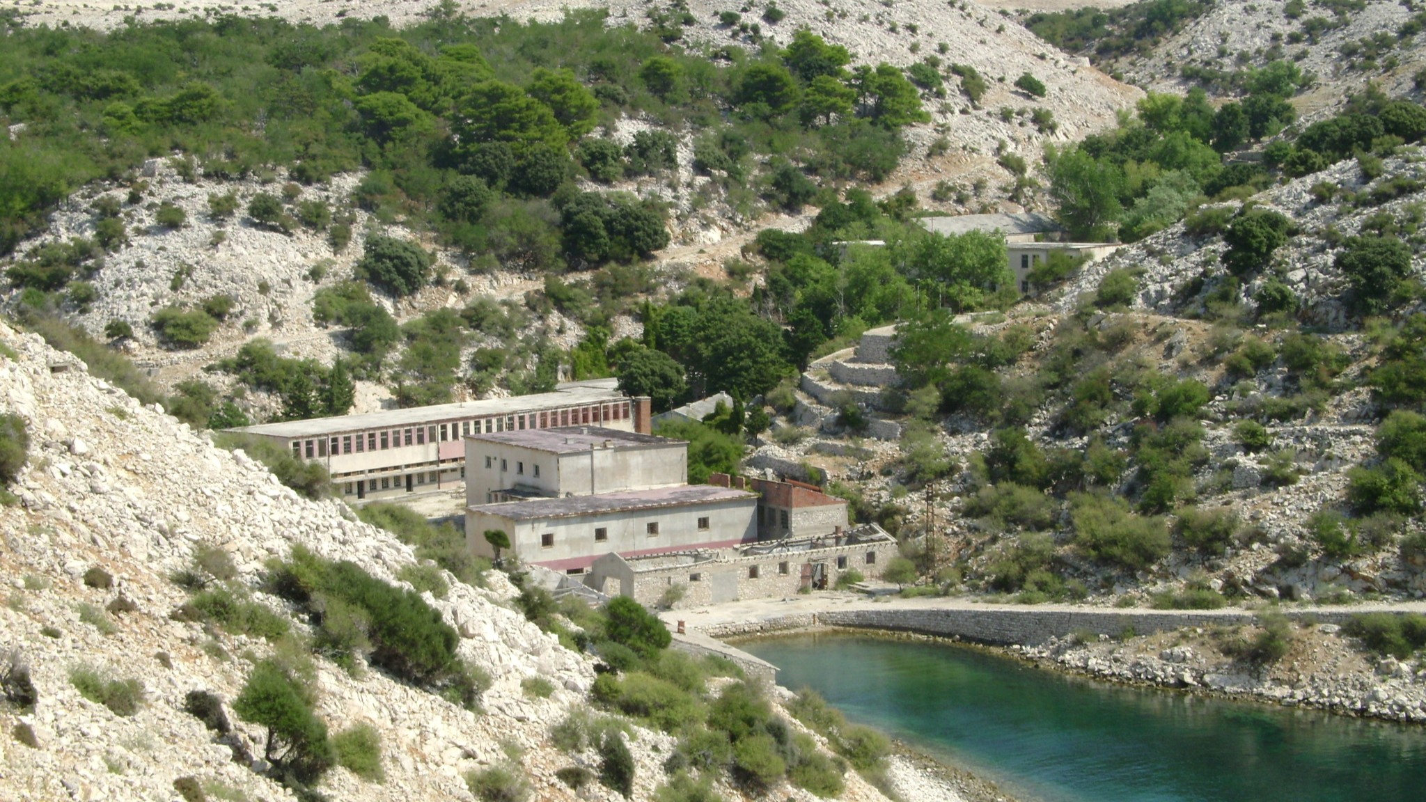 The pentitentiary on the island of Goli Otok where political prisoners were held until 1989 under the Communist Yugoslav regime