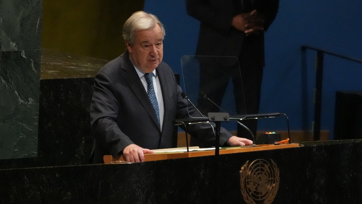 United Nations Secretary General António Guterres speaks at a conference on a two-state solution for Israel and the Palestinians at UN headquarters on July 28, 2025 in New York City.