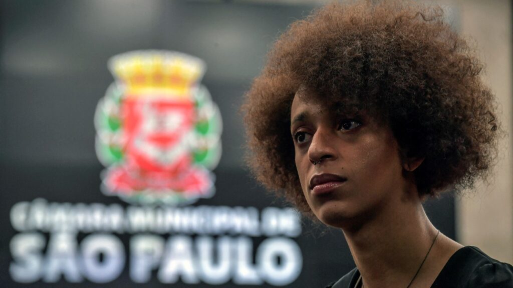 Brazilian trans councilperson Erika Hilton, elected by the Socialism and Freedom Party (PSOL), during an interview with AFP in São Paulo, Brazil, on November 23, 2020.