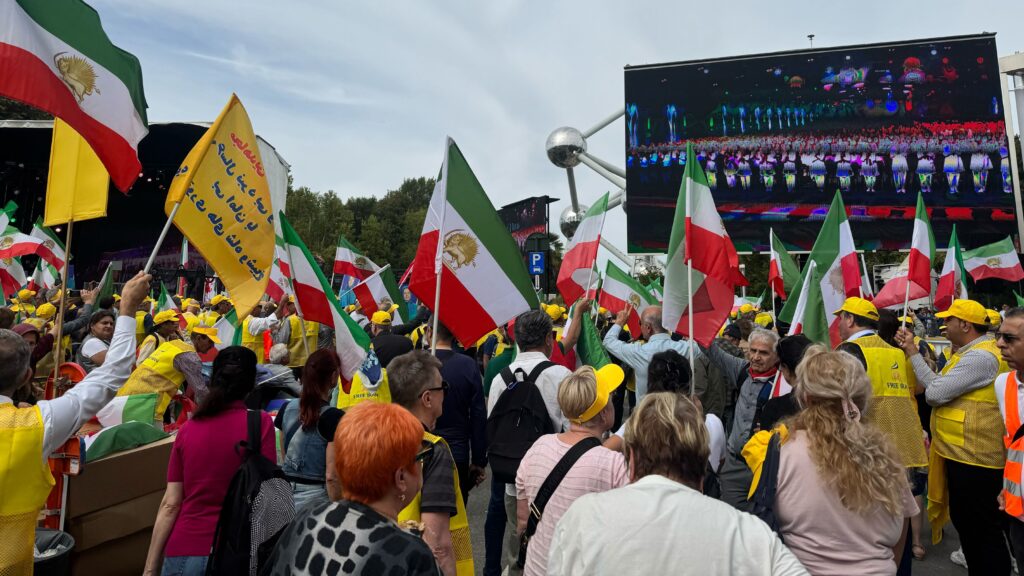 Iranian opposition protest in Brussels on September 6, 2025