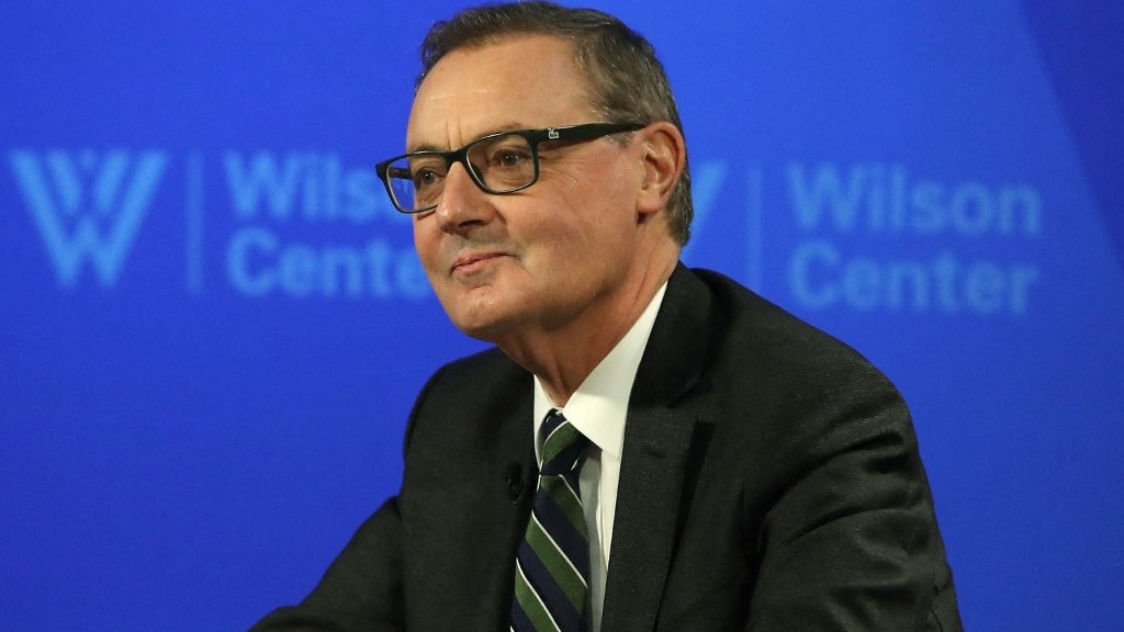 David O’Sullivan speaks during a forum to discuss the U.S. decision to withdraw from the Iran nuclear deal at the Woodrow Wilson Center, on May 30, 2018 in Washington, D.C.