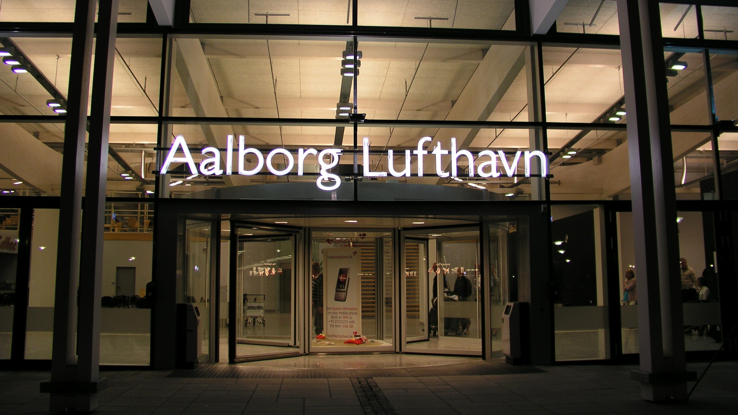 The entrance to Aalborg Airport, Denmark