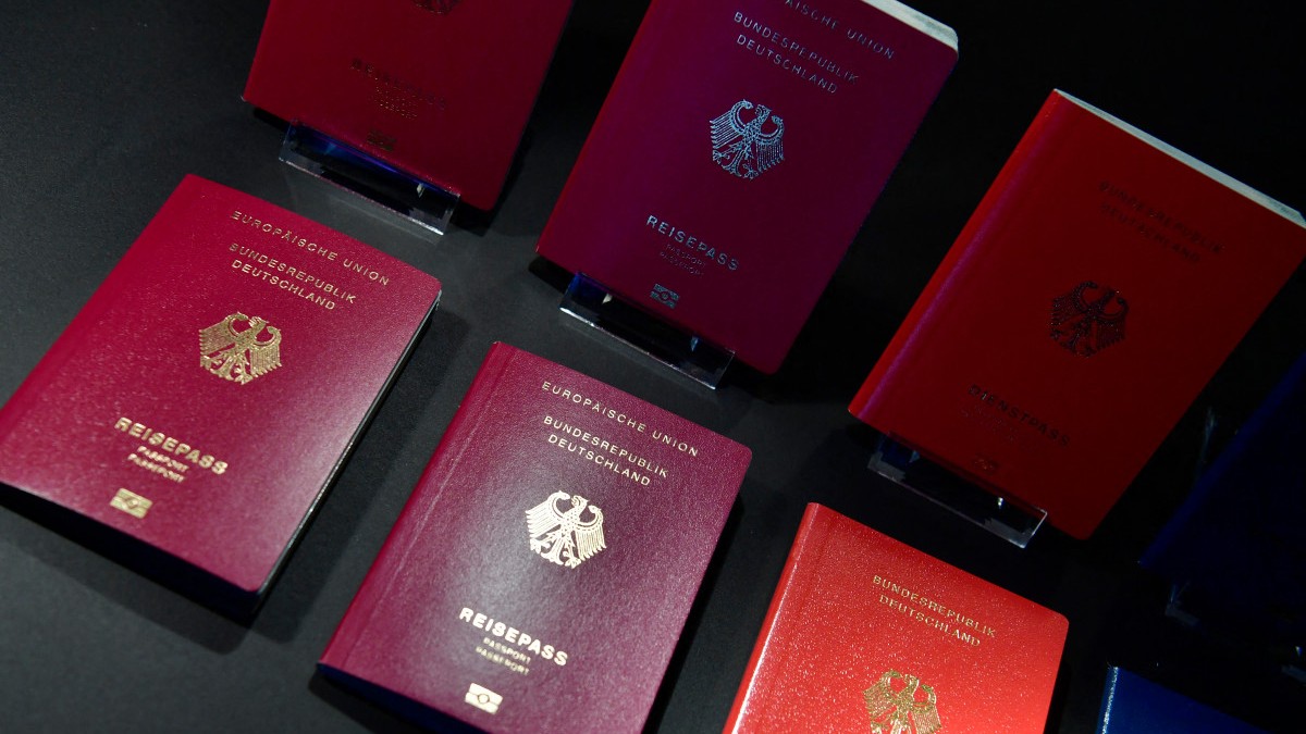 The new German electronic passport presented during an official press conference on February 23, 2017 in Berlin.
