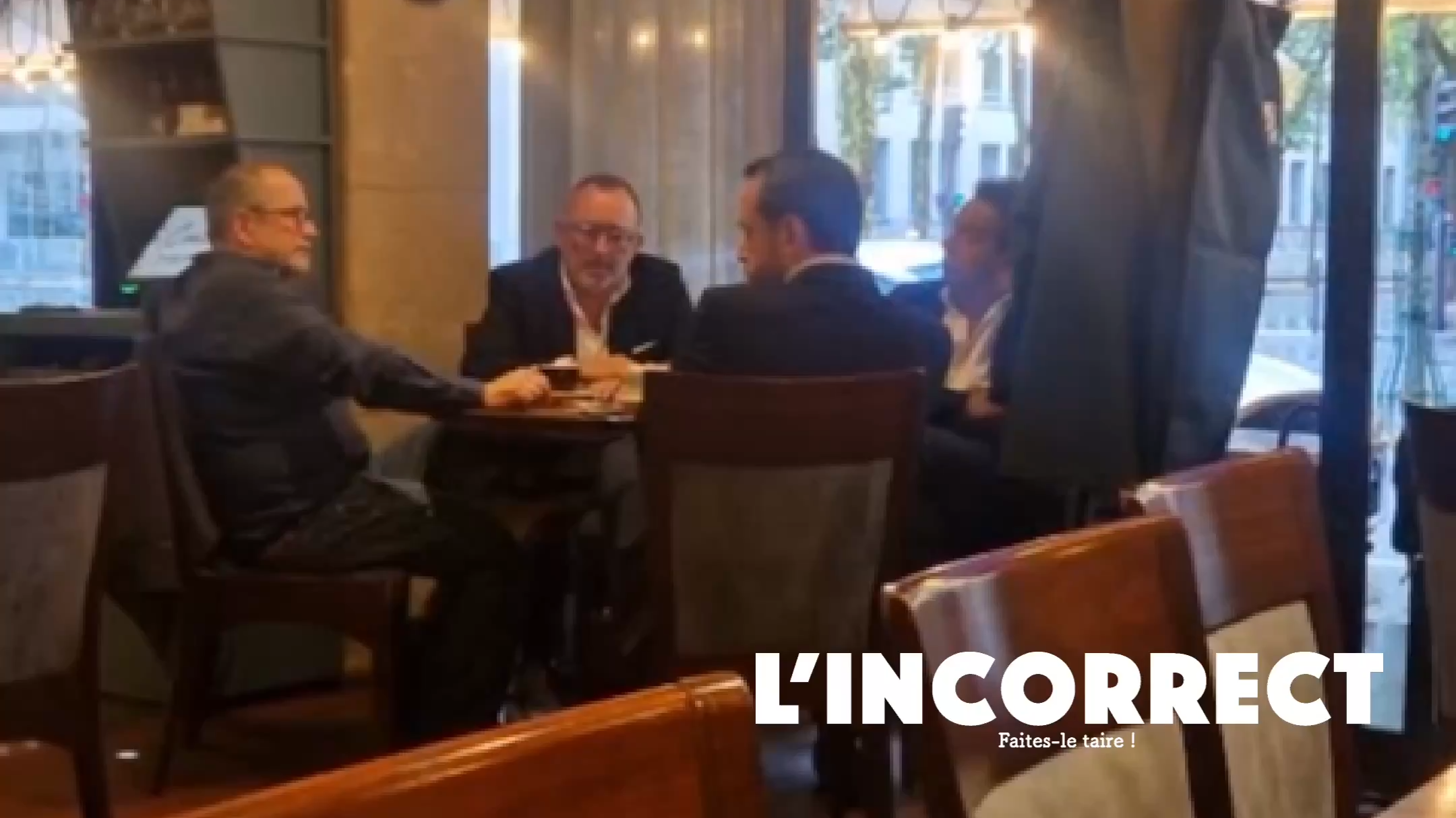 Screenshot of the video recorded in a Paris café, exposing the so-called Legrand Affaire