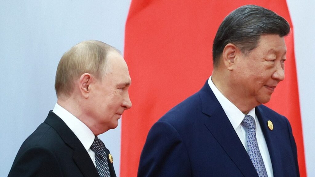 Russian President Vladimir Putin and Chinese President Xi Jinping at the Shanghai Cooperation Organisation Summit in Tianjin, China on September 1, 2025
