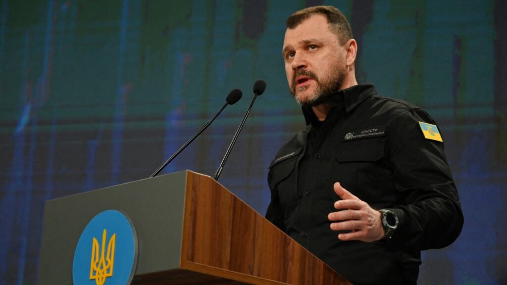 Ukrainian Interior Minister Ihor Klymenko in Kyiv on February 25, 2024.