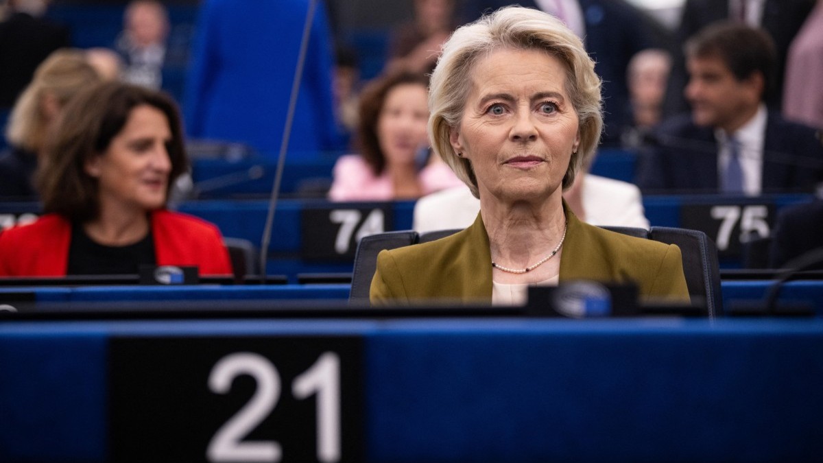 European Commission President Ursula von der Leyen seen ahead of her State of the Union address in the European Parliament in Strasbourg on September 10, 2025