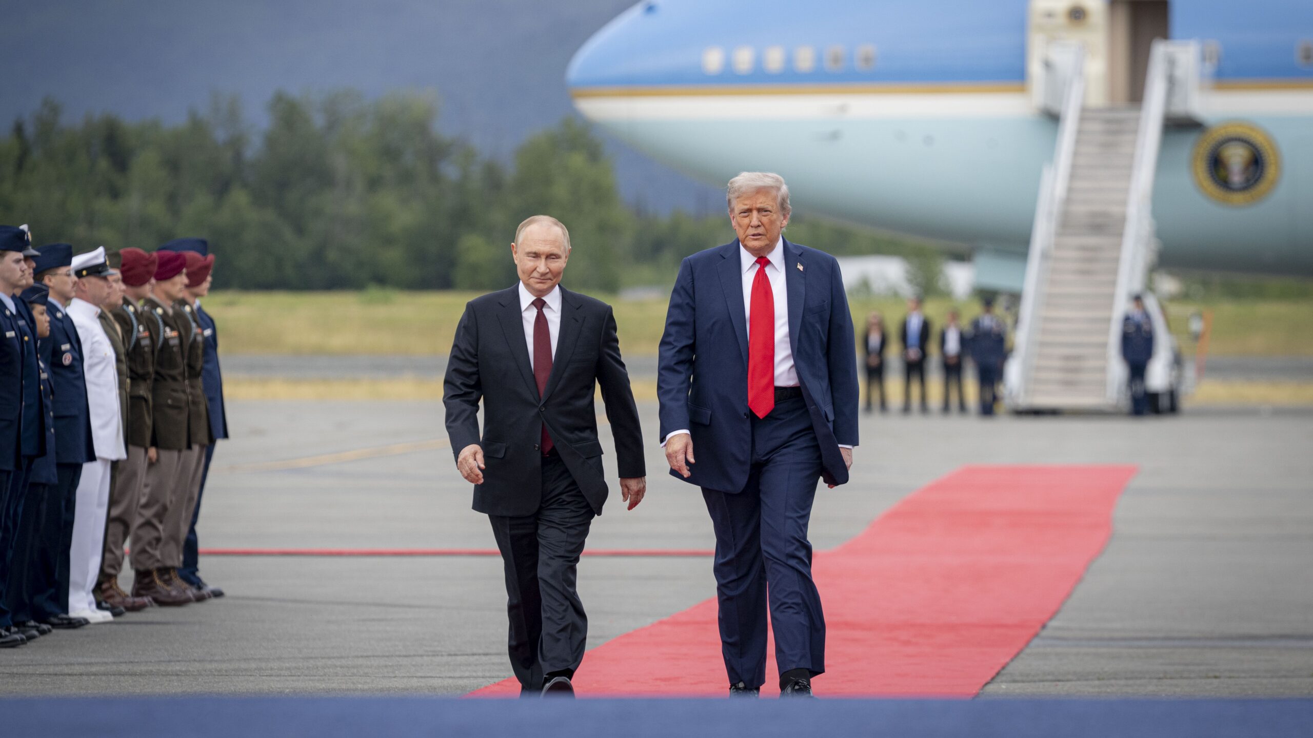 Donald Trump and Vladimir Putin in Alaska in August 2025
