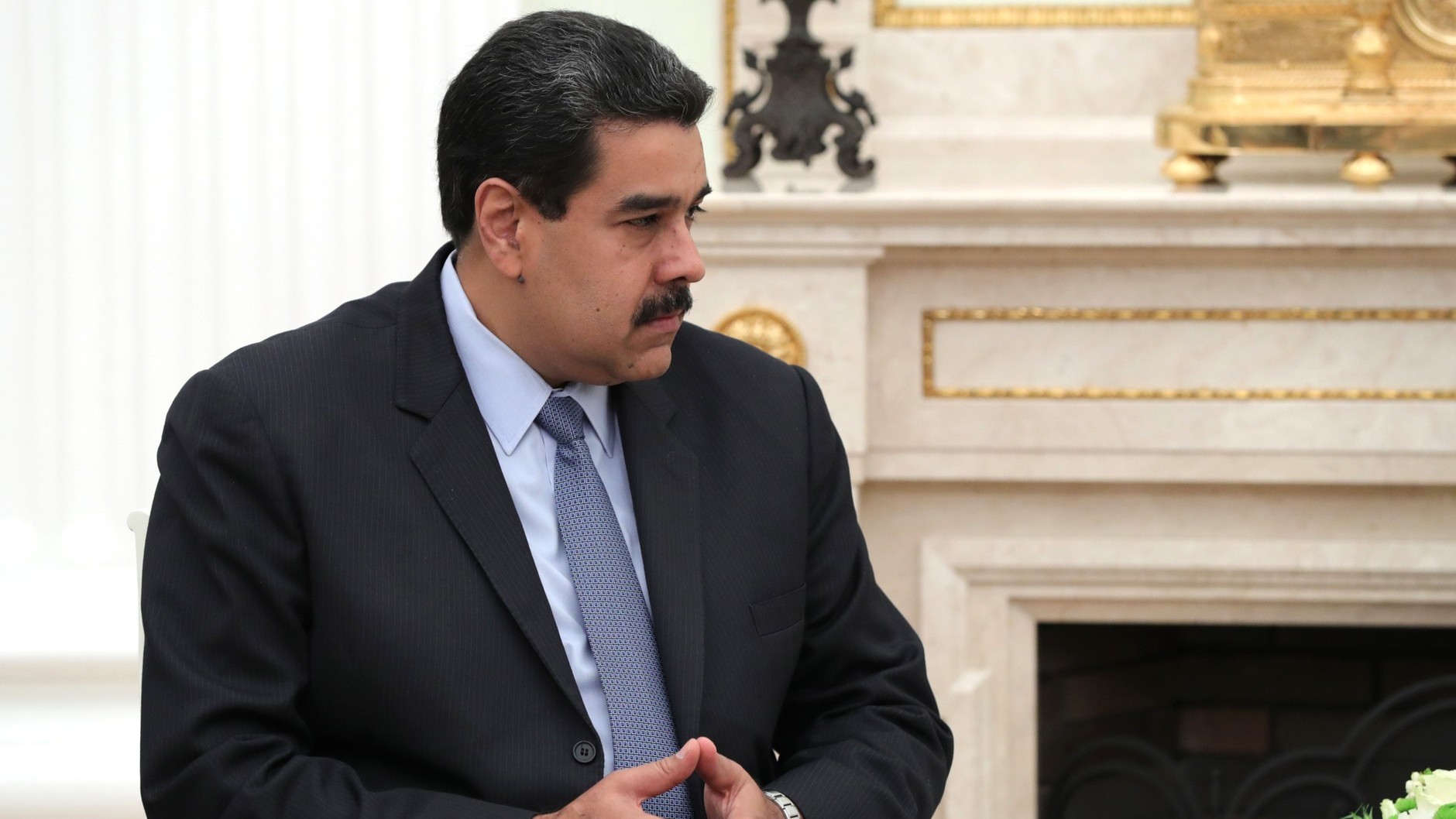 Nicolás Maduro during a meeting with Russia's President Vladimir Putin in Moscow on October 4, 2017