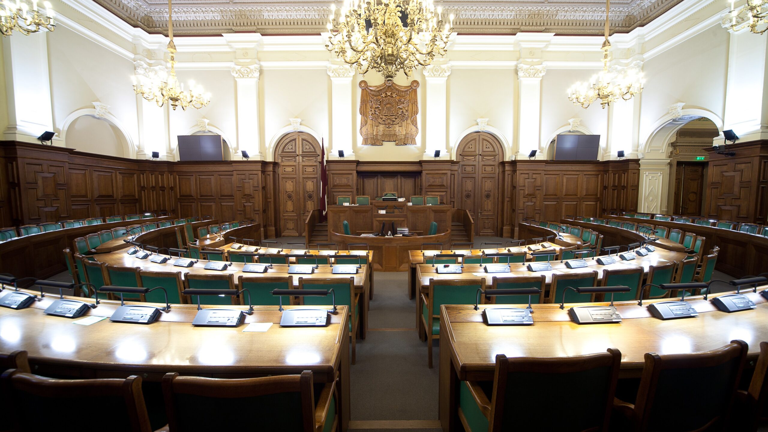 The main hall of the Saeima, the Latvian Parliament