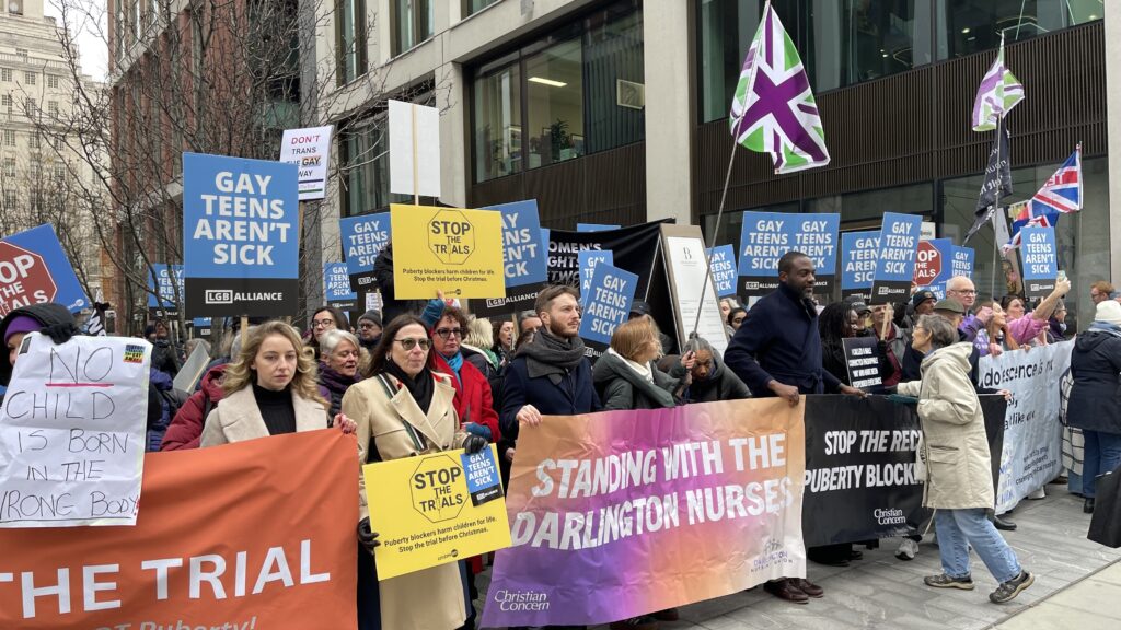 “Children Can’t Consent”: Protesters Call for End to Puberty Blocker Trial