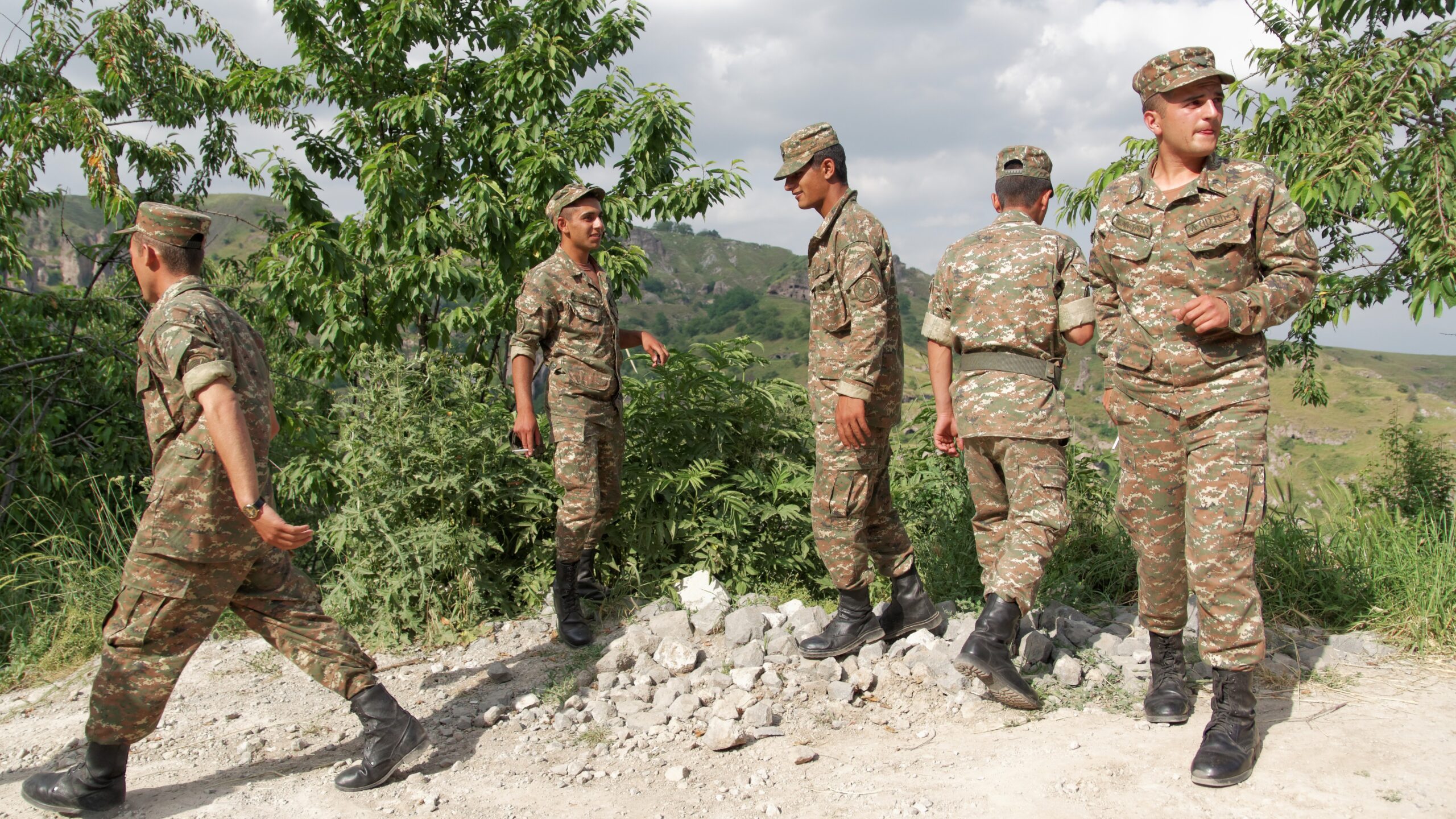 Armenian soldiers in the Khor Dzor Canyon, Khndzoresk, Armenia