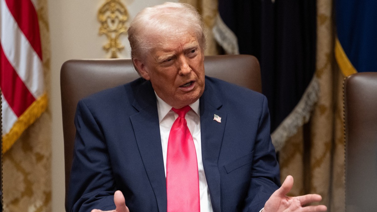 U.S. President Donald Trump speaks in the Cabinet Room of the White House on December 2, 2025.