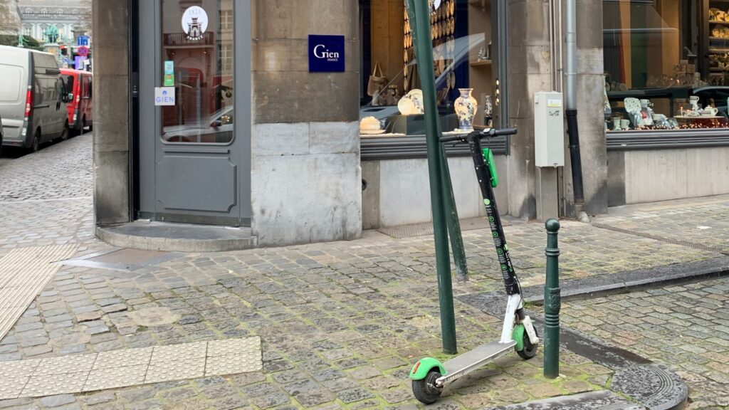 An e-scooter in Brussels