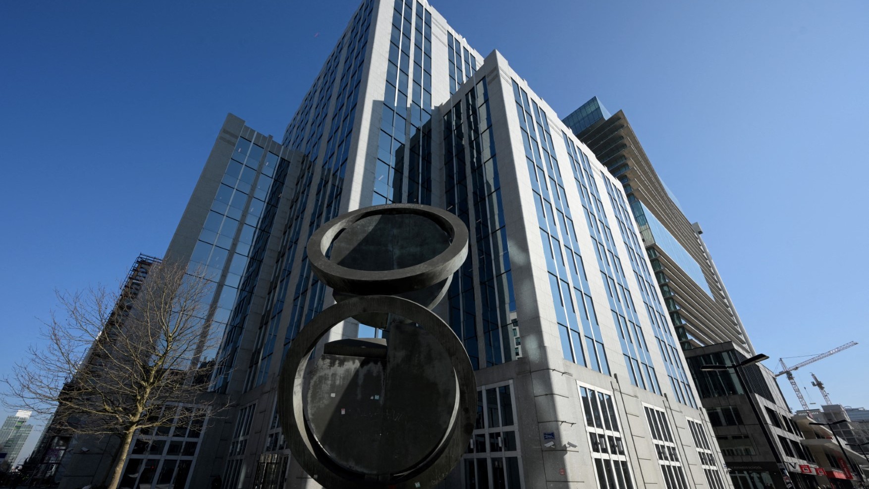 The building housing Euroclear, an international fund depository based in Brussels, Belgium