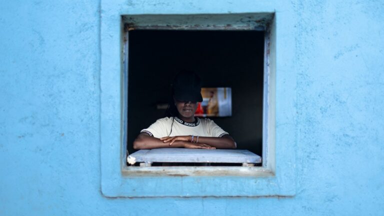 A survivor of Female Genital Mutilation (FGM) is pictured at the House of Hope, a center that shelters and educates underage girls rescued from FGM and child marriage, in Narok County in Kenya on December 01, 2024.