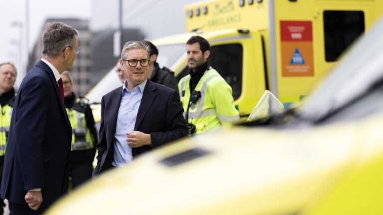 Prime Minister Keir Starmer and Secretary of Health and Social Care, Wes Streeting launch the NHS 10 Year Plan Consultation at the London Ambulance Service Dockside Centre.