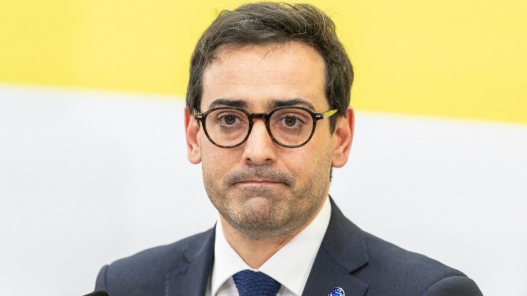 Stéphane Séjourné, Executive Vice-President of the European Commission for Prosperity and Industrial Strategy speaks during the Strategic Dialogue on Automotive Industry in Baden-Württemberg at the Stuttgart trade fair grounds on November 26, 2025.