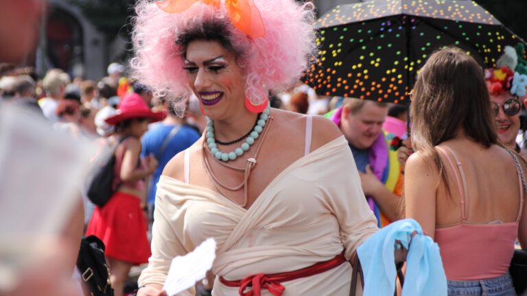 A drag queen in Berlin during the CSD in 2018
