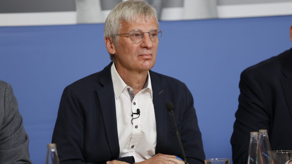 AfD Brandenburg leader Hans-Christoph Berndt at a press conference in Berlin in 2023