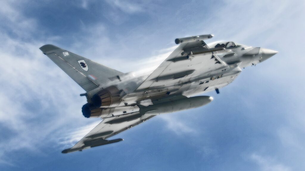 A Typhoon jet fighter of the Royal Air Force
