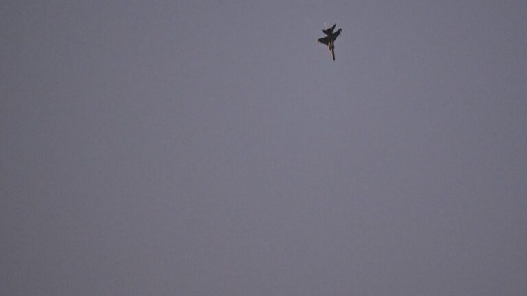 A Chinese JH-7A fighter-bomber aircraft flies over the Taiwan Strait as seen from Pingtan Island, the closest point to Taiwan, in eastern China’s Fujian province on December 29, 2025.