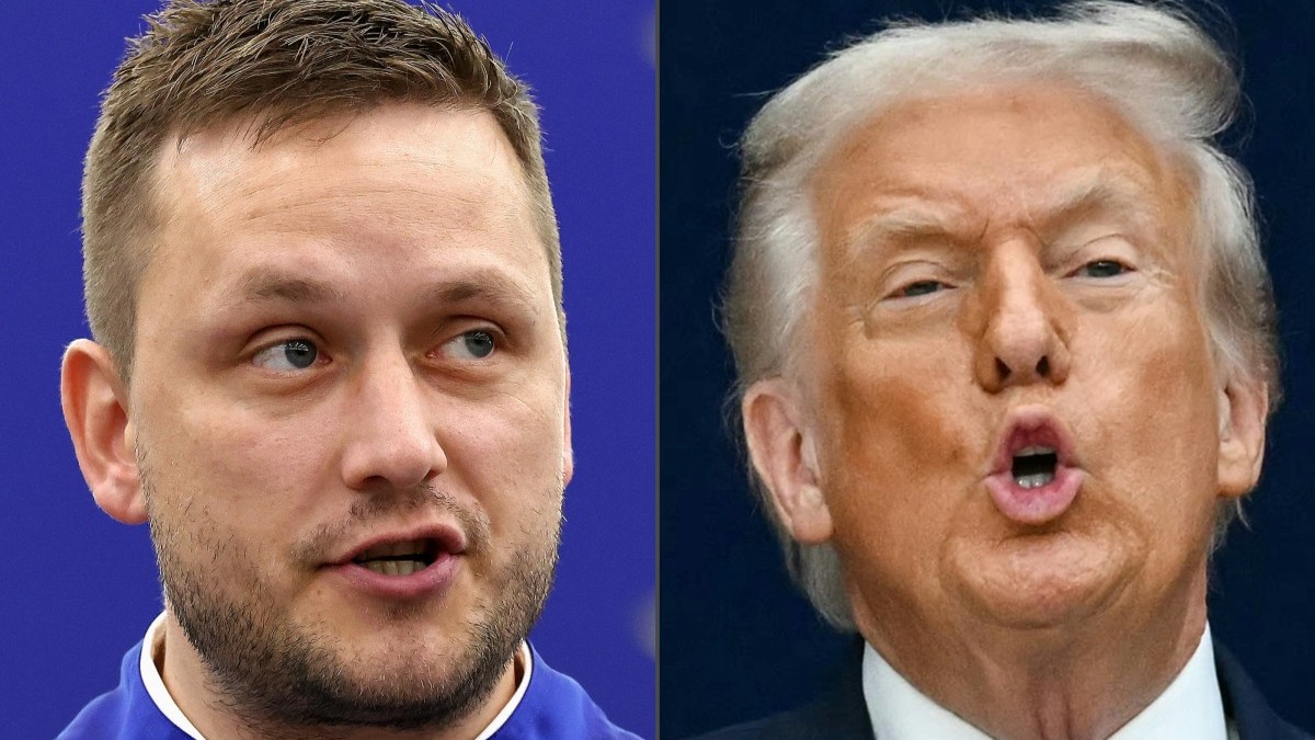 Greenland’s Prime Minister Jens-Frederik Nielsen (L) and U.S. President Donald Trump