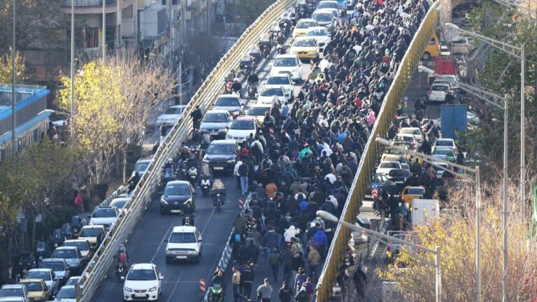 Iranians taking to the streets in protest on January 2, 2026