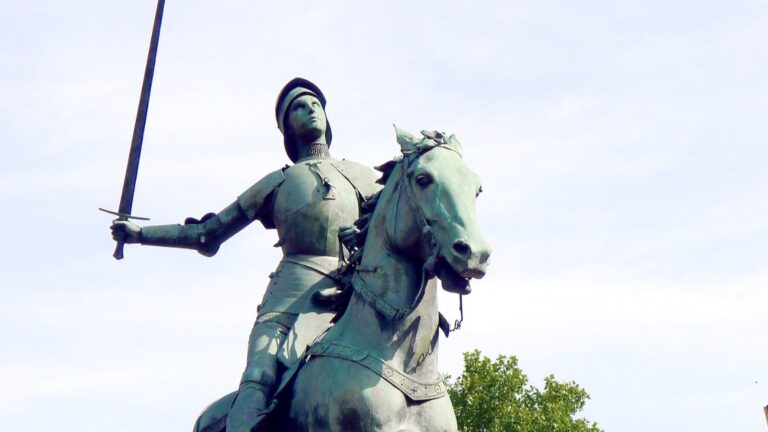 The statue of Saint Joan of Arc at Place Saint-Augustin, Paris (detail)