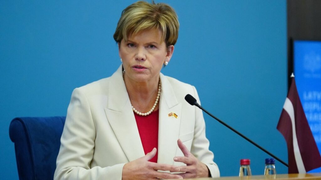 Latvia’s Foreign Minister Baiba Braže in Riga on January 26, 2026