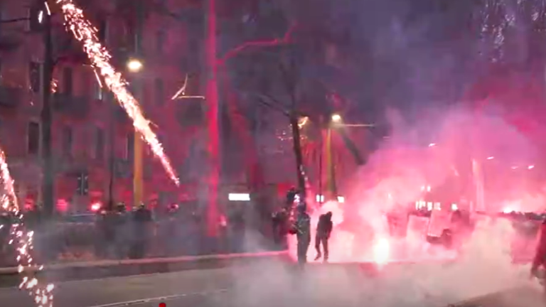 Screenshot of video documenting Askatasuna rioting in Turin on January 31, 2026
